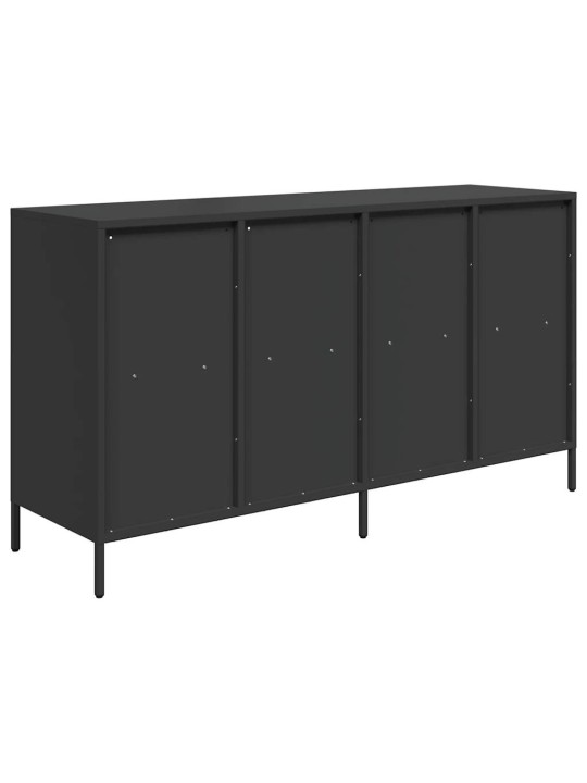 Kumode, melna, 135x39x73,5 cm, auksti velmēts tērauds