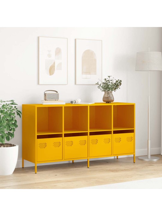Kumode, sinepju dzeltena, 135x39x73,5cm, auksti velmēts tērauds