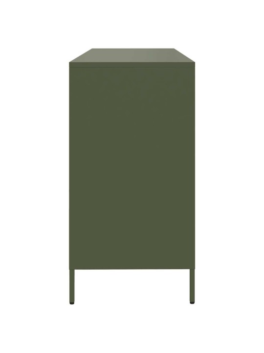 Kumode, olīvu zaļa, 135x39x73,5 cm, auksti velmēts tērauds