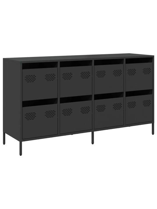 Kumode, melna, 135x39x73,5 cm, auksti velmēts tērauds