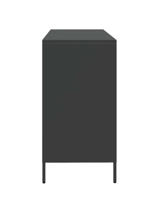 Kumode, melna, 135x39x73,5 cm, auksti velmēts tērauds