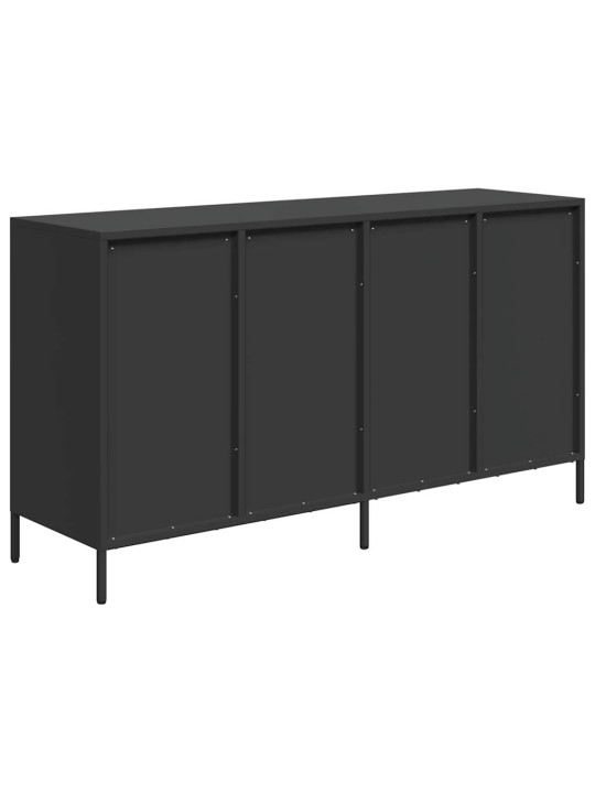 Kumode, melna, 135x39x73,5 cm, auksti velmēts tērauds