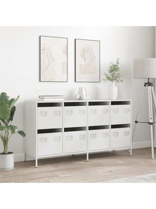 Kumode, balta, 135x39x73,5 cm, auksti velmēts tērauds