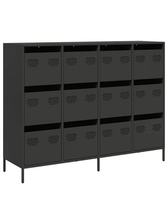 Kumode, melna, 135x39x103,5 cm, auksti velmēts tērauds