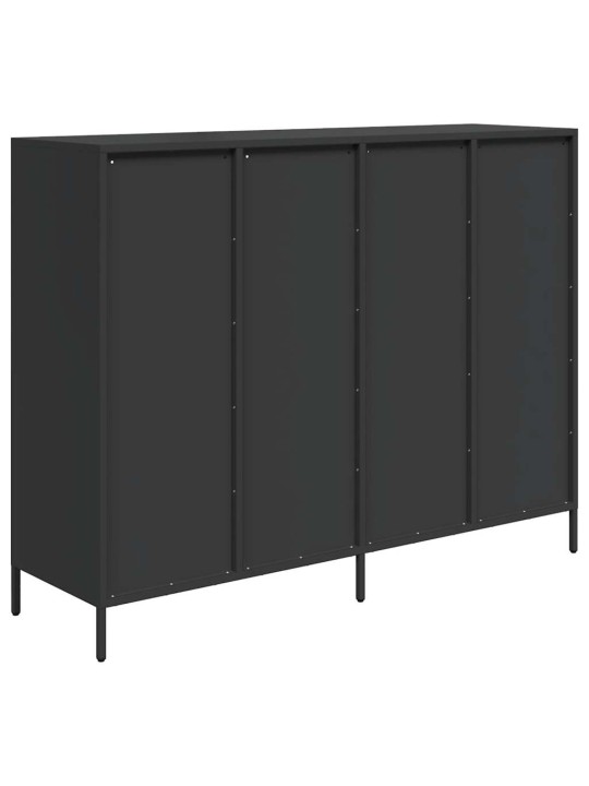 Kumode, melna, 135x39x103,5 cm, auksti velmēts tērauds