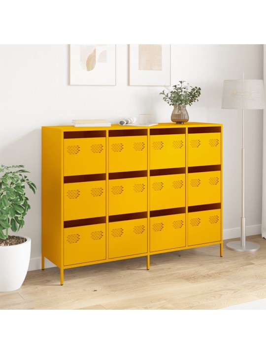 Kumode sinepju dzeltena 135x39x103,5 cm auksti velmēts tērauds