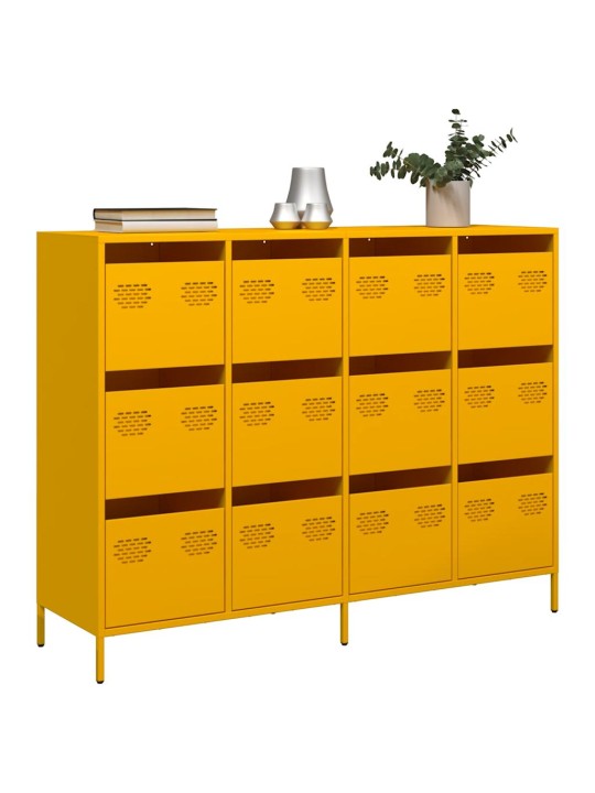Kumode sinepju dzeltena 135x39x103,5 cm auksti velmēts tērauds
