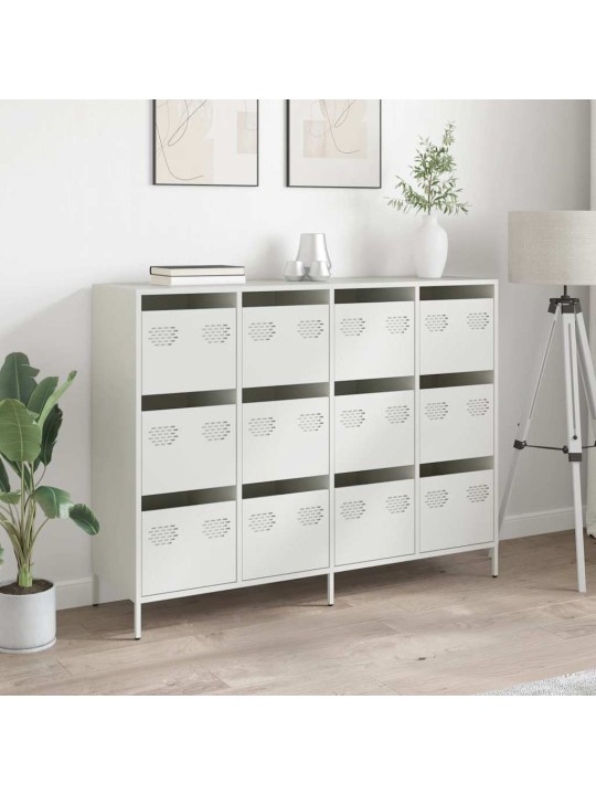 Kumode, balta, 135x39x103,5 cm, auksti velmēts tērauds