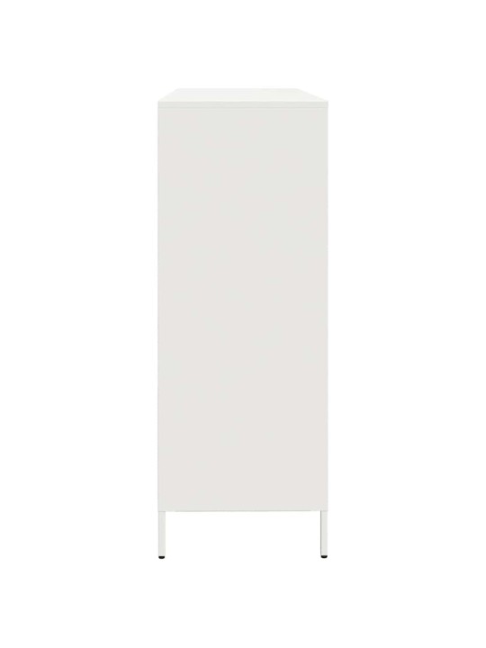 Kumode, balta, 135x39x103,5 cm, auksti velmēts tērauds