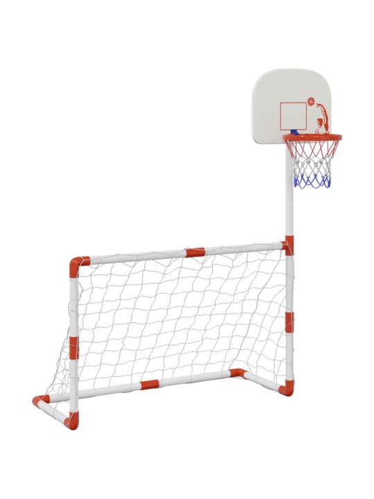 Bērnu futbola un basketbola komplekts ar bumbām 98x50x70 cm