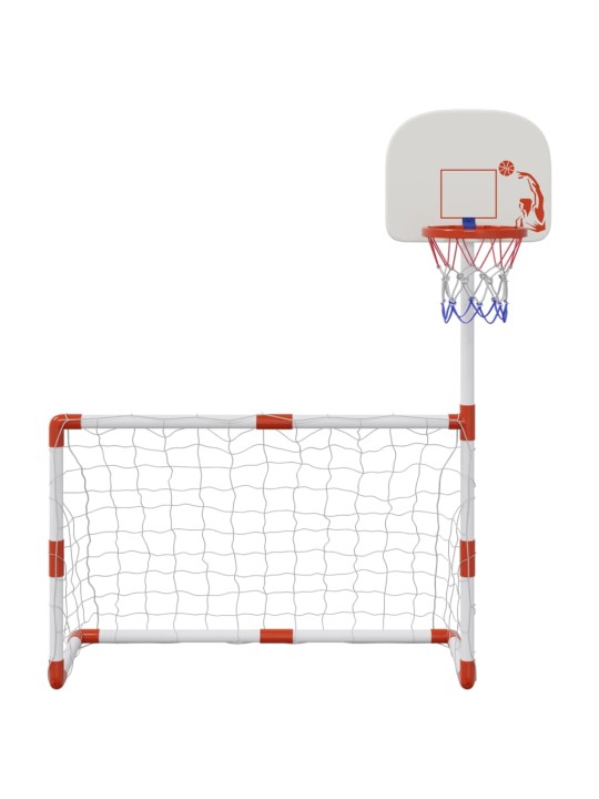 Bērnu futbola un basketbola komplekts ar bumbām 98x50x70 cm