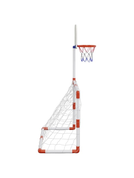 Bērnu futbola un basketbola komplekts ar bumbām 98x50x70 cm