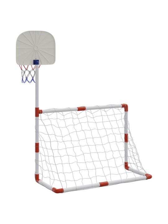 Bērnu futbola un basketbola komplekts ar bumbām 98x50x70 cm