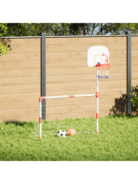 Bērnu futbola un basketbola komplekts ar bumbām 98x50x70 cm