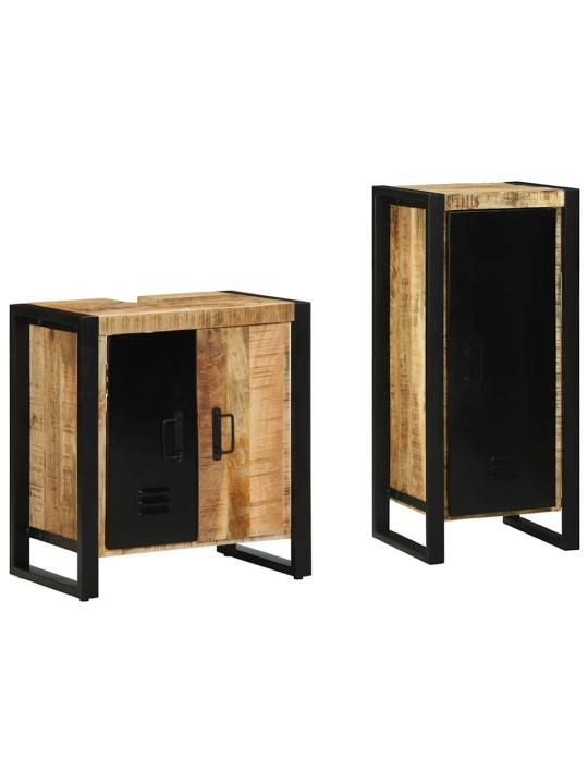 Vannas istabas mēbeļu komplekts 2 pcs brūna cieta mango koksne