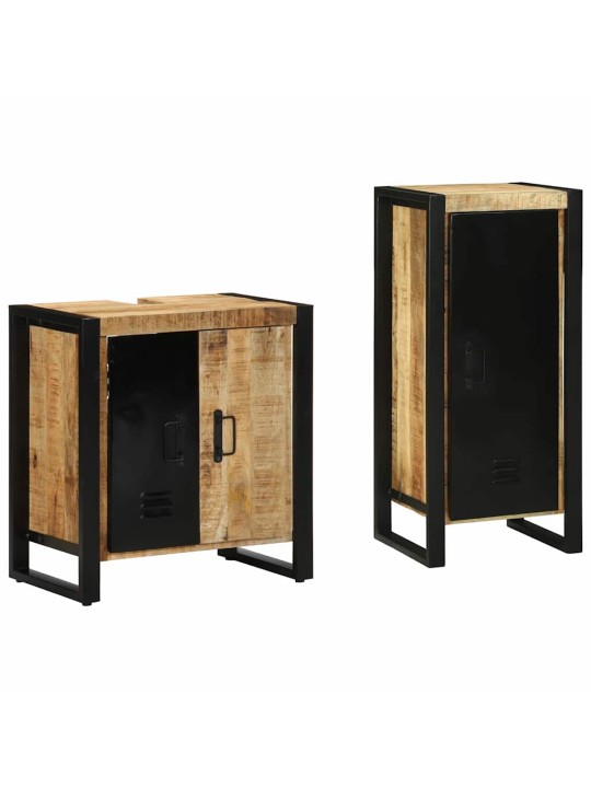Vannas istabas mēbeļu komplekts 2 pcs brūna cieta mango koksne