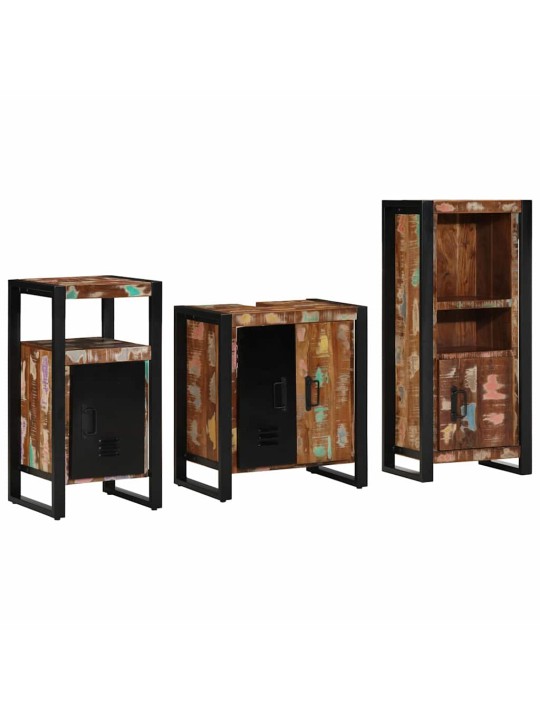Vannas istabas mēbeļu komplekts 3 pcs ciets atjaunots koks