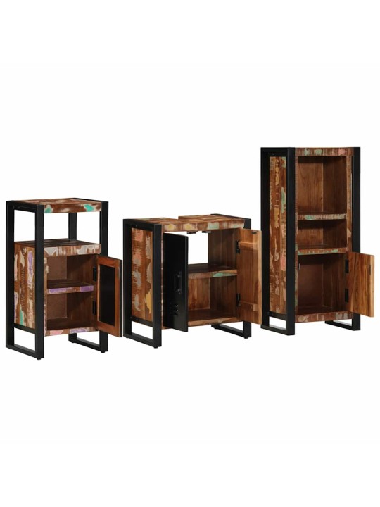 Vannas istabas mēbeļu komplekts 3 pcs ciets atjaunots koks