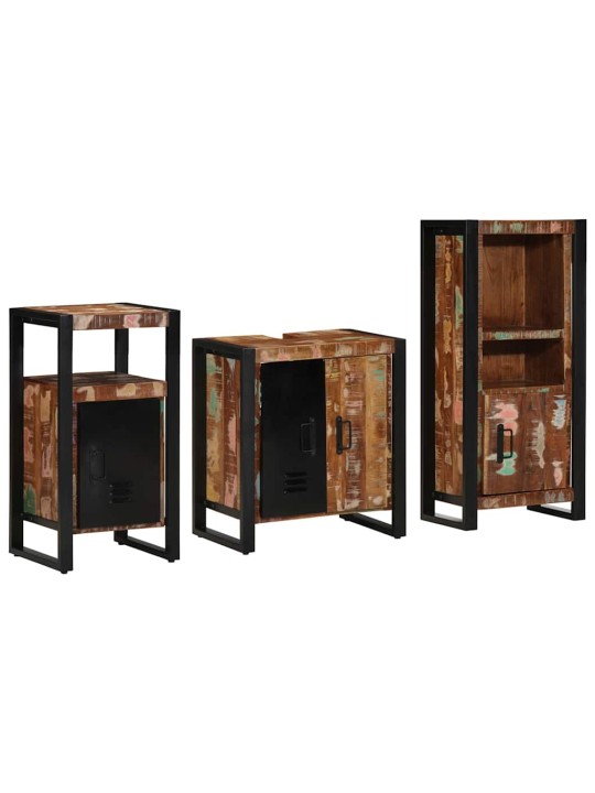 Vannas istabas mēbeļu komplekts 3 pcs ciets atjaunots koks
