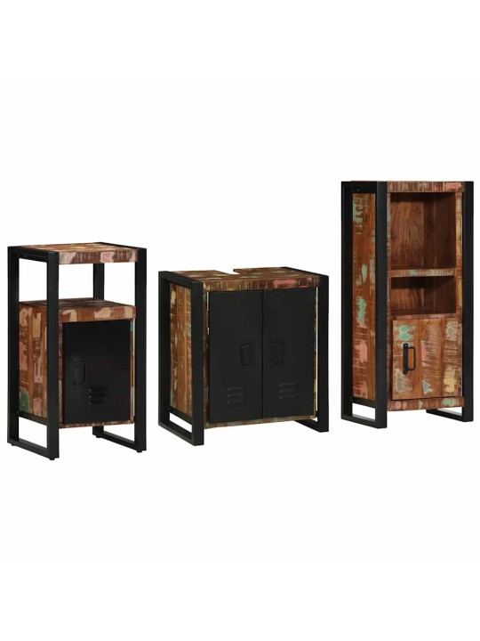 Vannas istabas mēbeļu komplekts 3 pcs ciets atjaunots koks