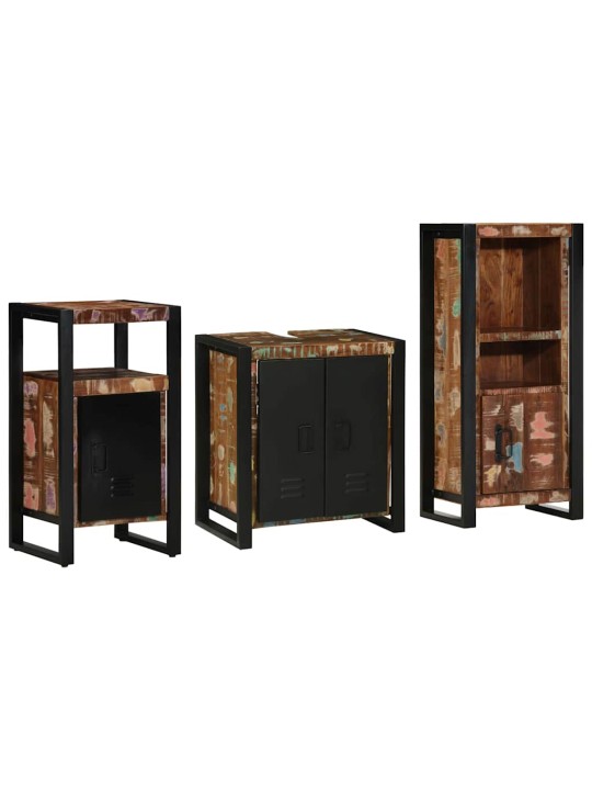 Vannas istabas mēbeļu komplekts 3 pcs ciets atjaunots koks