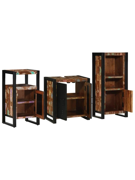 Vannas istabas mēbeļu komplekts 3 pcs ciets atjaunots koks