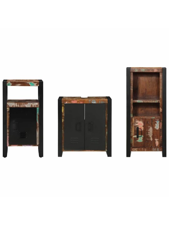 Vannas istabas mēbeļu komplekts 3 pcs ciets atjaunots koks