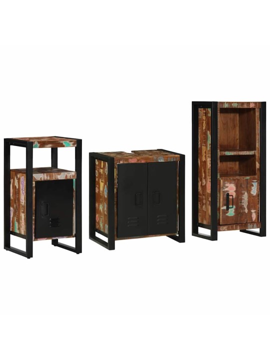 Vannas istabas mēbeļu komplekts 3 pcs ciets atjaunots koks