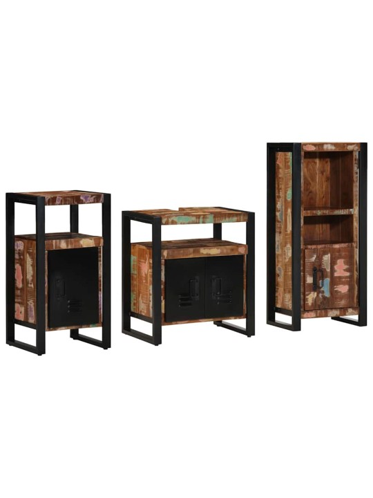 Vannas istabas mēbeļu komplekts 3 pcs ciets atjaunots koks