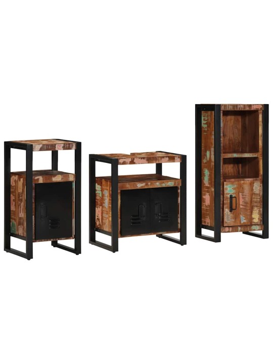 Vannas istabas mēbeļu komplekts 3 pcs ciets atjaunots koks