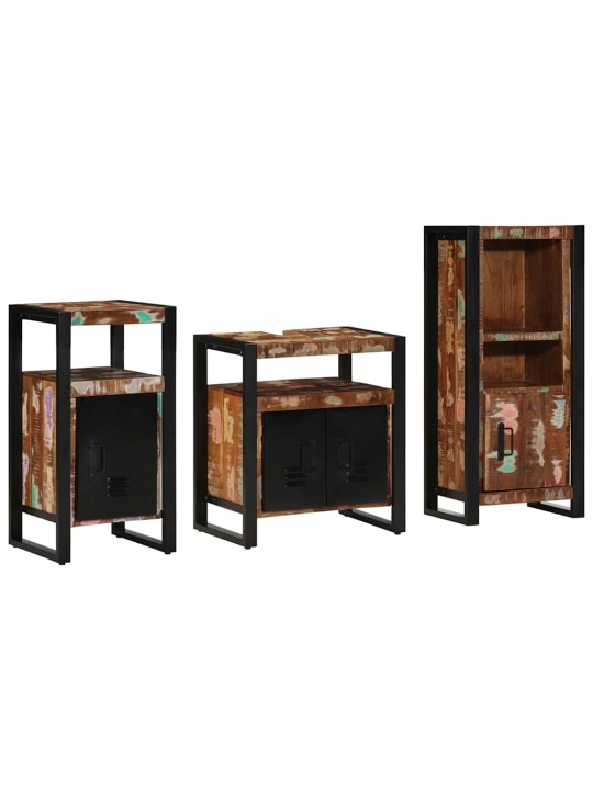 Vannas istabas mēbeļu komplekts 3 pcs ciets atjaunots koks