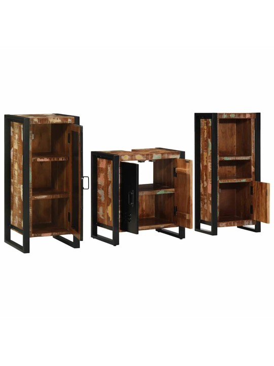 Vannas istabas mēbeļu komplekts 3 pcs ciets atjaunots koks