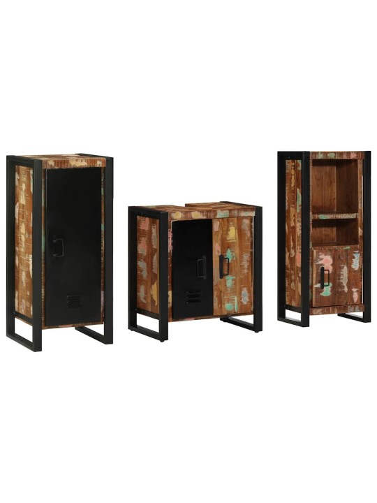 Vannas istabas mēbeļu komplekts 3 pcs ciets atjaunots koks