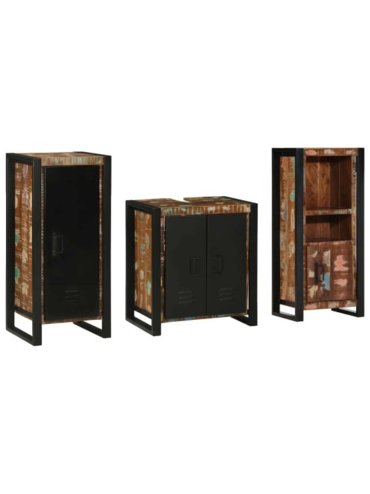 Vannas istabas mēbeļu komplekts 3 pcs ciets atjaunots koks