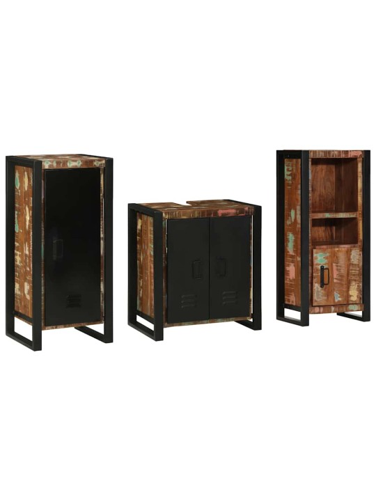 Vannas istabas mēbeļu komplekts 3 pcs ciets atjaunots koks
