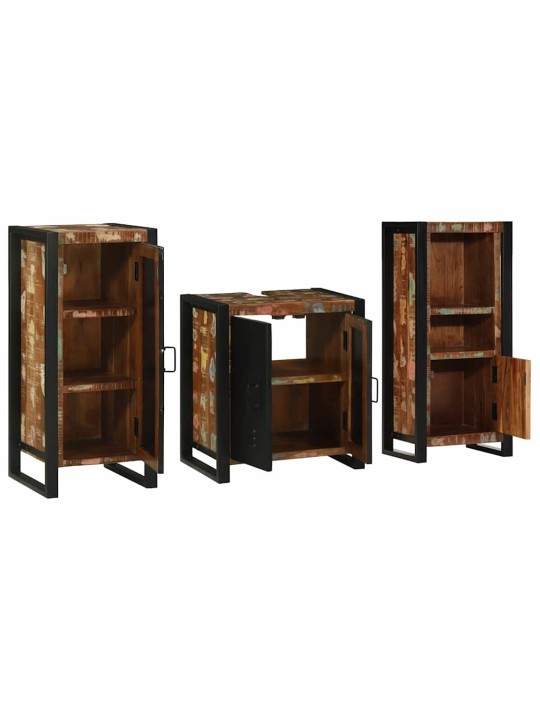 Vannas istabas mēbeļu komplekts 3 pcs ciets atjaunots koks