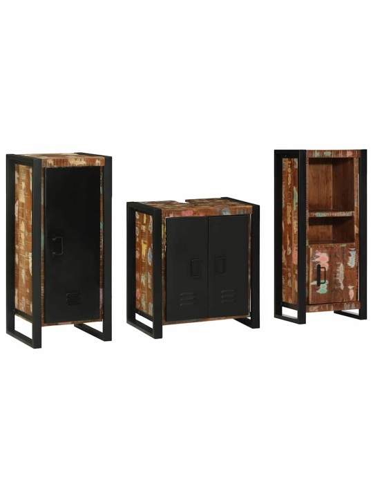 Vannas istabas mēbeļu komplekts 3 pcs ciets atjaunots koks
