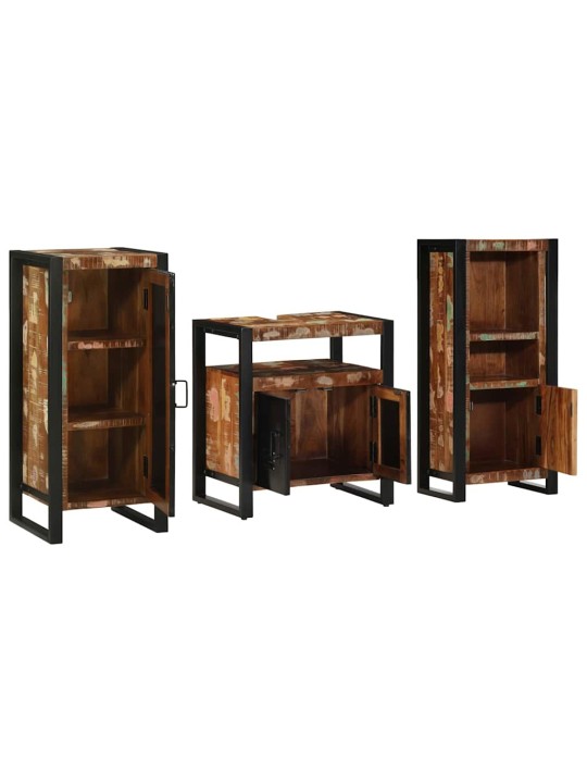 Vannas istabas mēbeļu komplekts 3 pcs ciets atjaunots koks