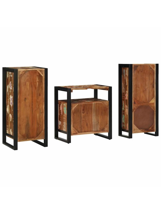 Vannas istabas mēbeļu komplekts 3 pcs ciets atjaunots koks