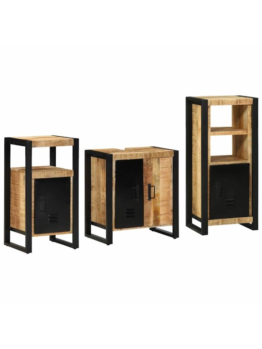Vannas istabas mēbeļu komplekts 3 pcs brūna cieta mango koksne