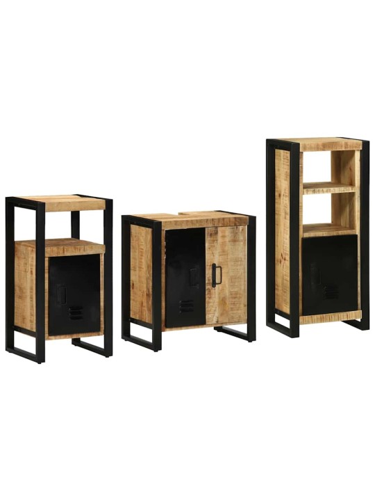 Vannas istabas mēbeļu komplekts 3 pcs brūna cieta mango koksne