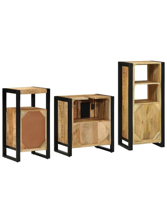Vannas istabas mēbeļu komplekts 3 pcs brūna cieta mango koksne