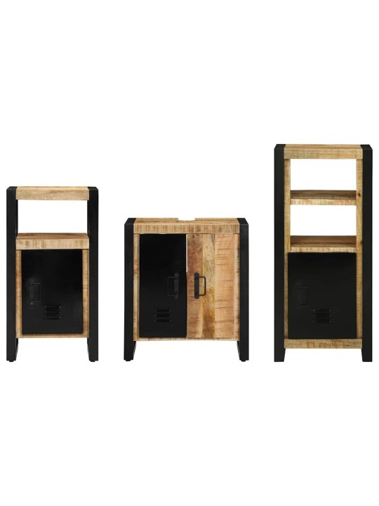 Vannas istabas mēbeļu komplekts 3 pcs brūna cieta mango koksne
