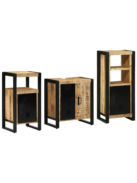 Vannas istabas mēbeļu komplekts 3 pcs brūna cieta mango koksne