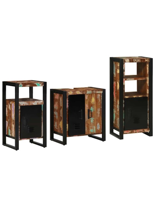 Vannas istabas mēbeļu komplekts 3 pcs ciets atjaunots koks