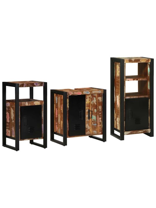 Vannas istabas mēbeļu komplekts 3 pcs ciets atjaunots koks