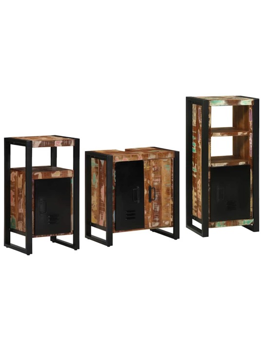 Vannas istabas mēbeļu komplekts 3 pcs ciets atjaunots koks