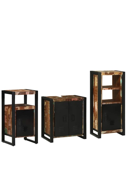 Vannas istabas mēbeļu komplekts 3 pcs ciets atjaunots koks