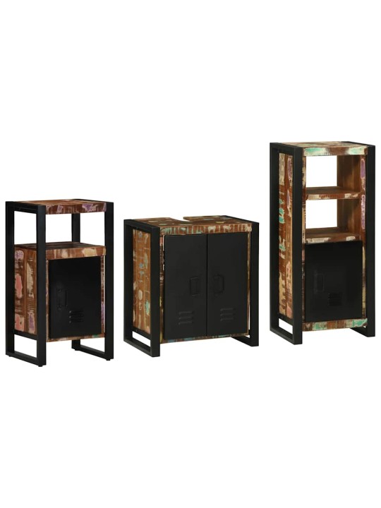 Vannas istabas mēbeļu komplekts 3 pcs ciets atjaunots koks