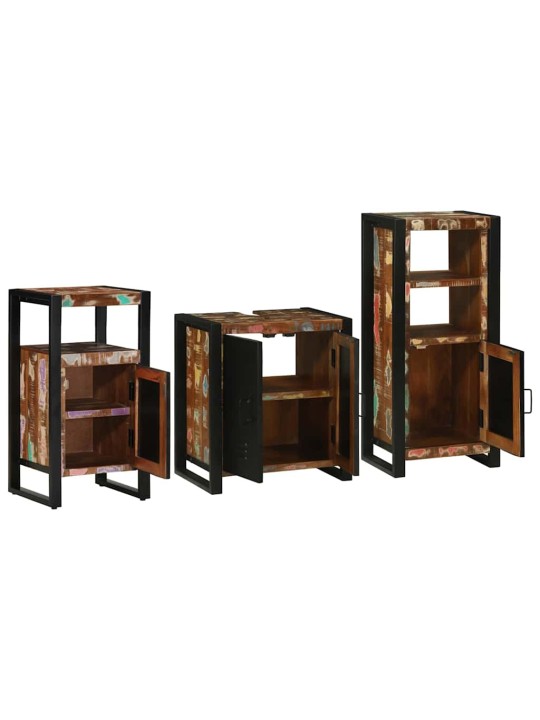 Vannas istabas mēbeļu komplekts 3 pcs ciets atjaunots koks